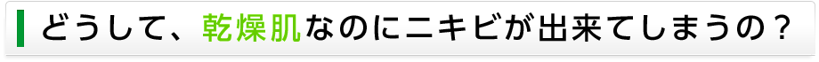 どうして、乾燥肌なのにニキビが出来てしまうの？