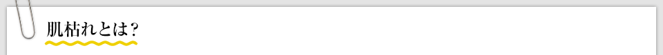 肌枯れとは？